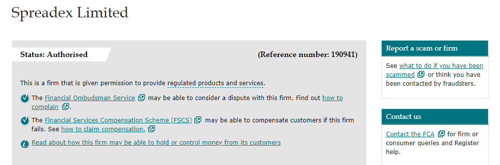 Spreadex license