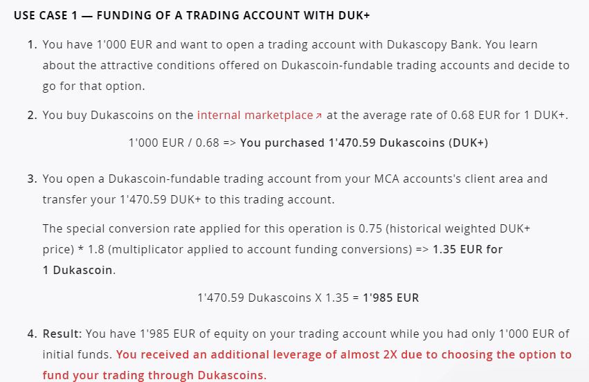 Dukascopy leverage