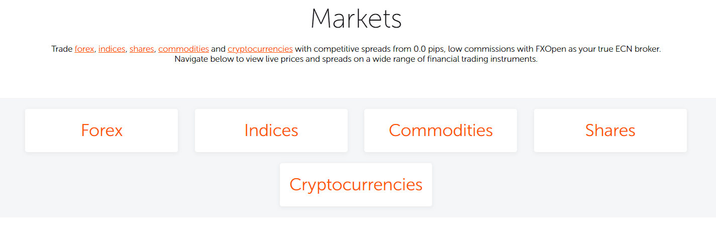 FXOpen Review Trading Instruments FXOpen Review Trading Instruments
