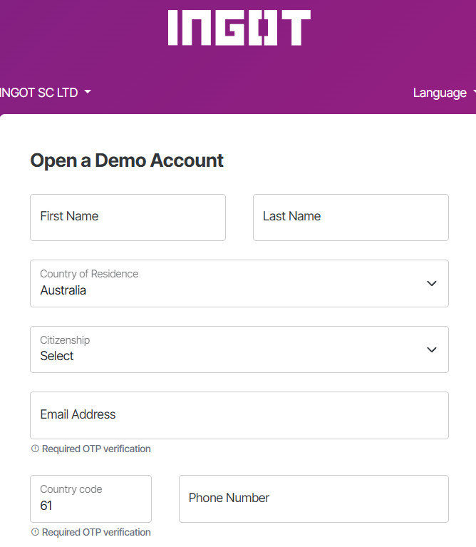 INGOT Account Opening Review