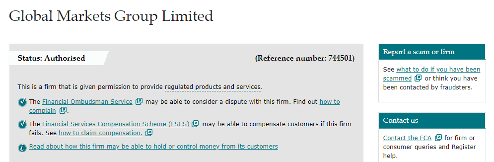 GMG Markets license