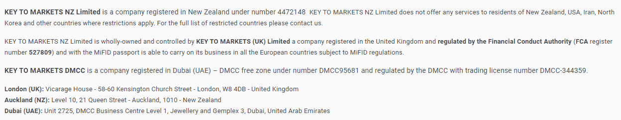 Key to Markets license