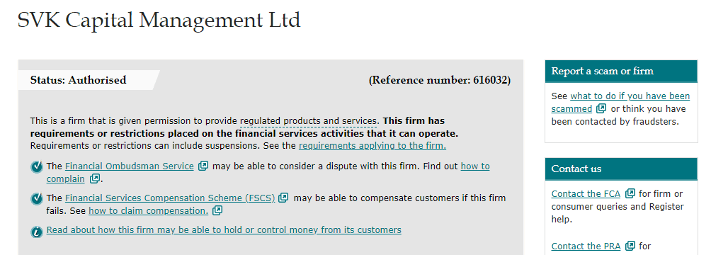 SVK Markets license