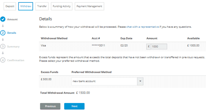 SVK Markets withdrawal