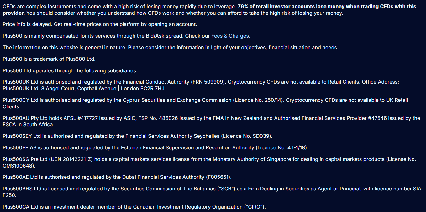 Plus500 License Review
