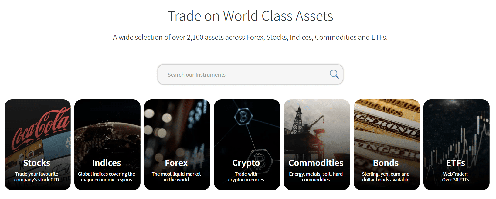 Trade.com Review Trading Instruments