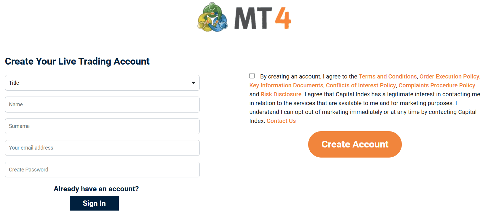 Capital Index Account Opening Review