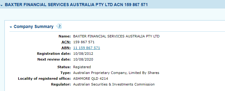 Baxter FX License