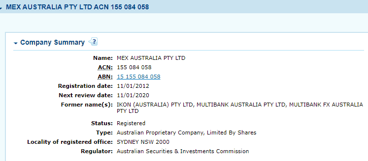 MEX Exchange license