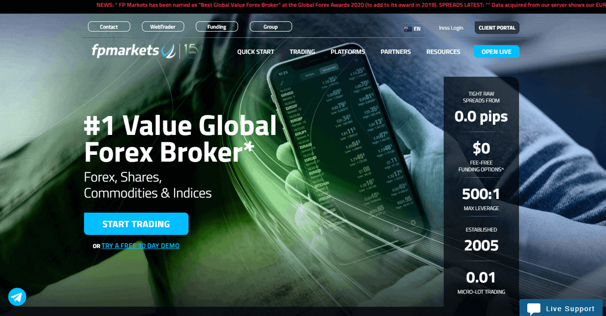 FP Markets website