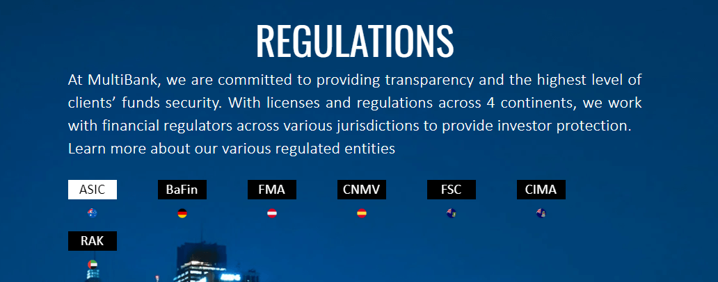 MultiBank Exchange Group regulation