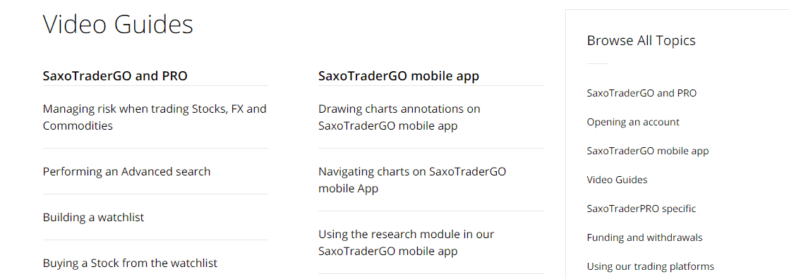 Saxo Bank video guides