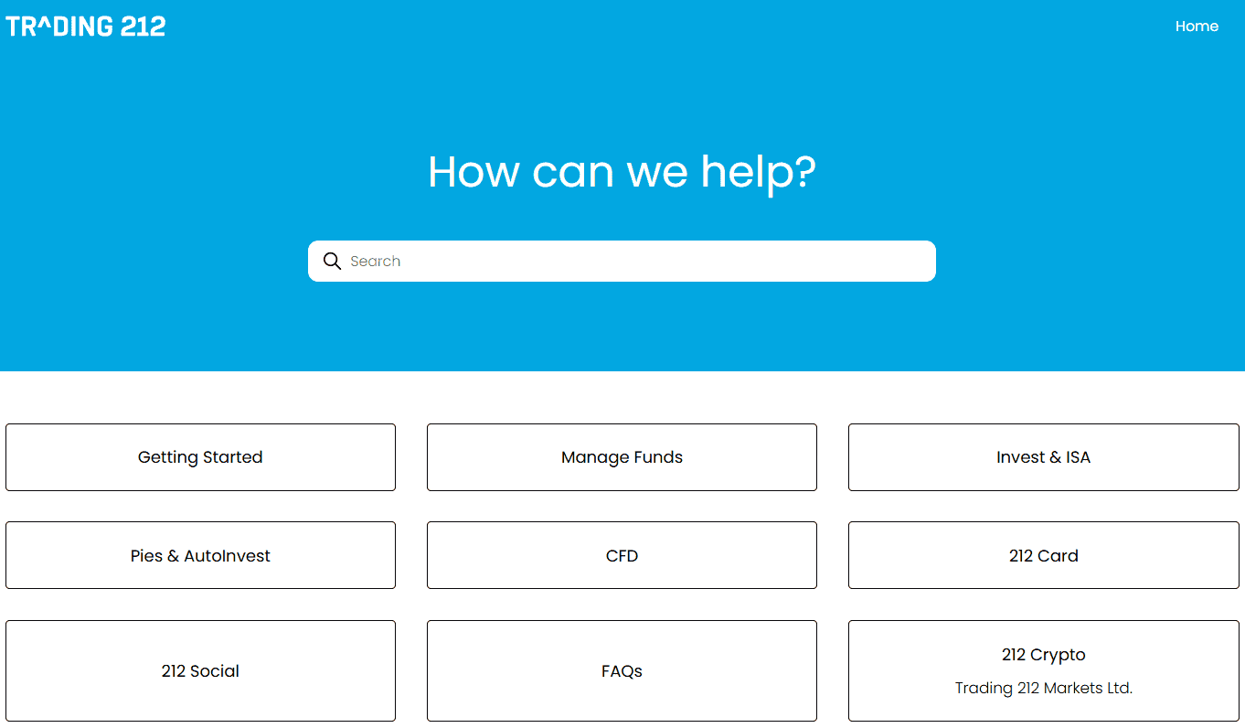 Trading 212 Support Review