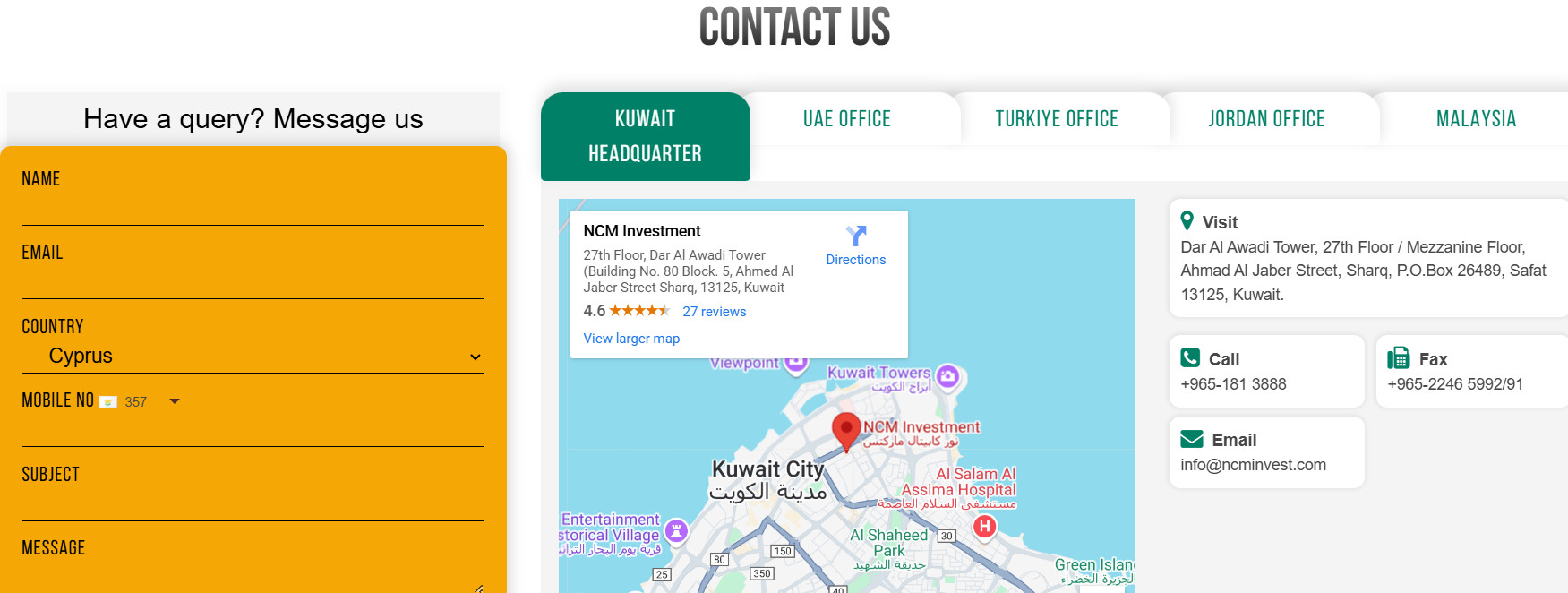 NCM Investment Support Review