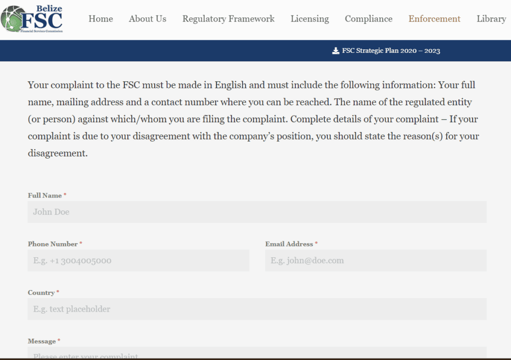 FSC Complaints 