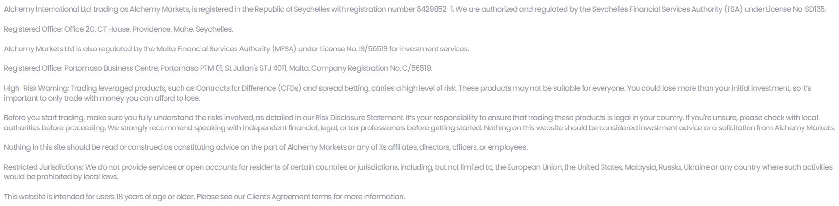 Alchemy Markets License Review