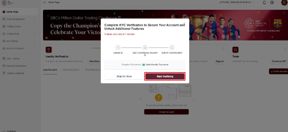 EBC review account opening